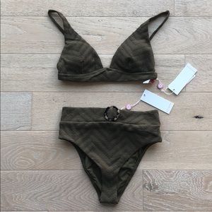 Red Carter safari two-piece swimsuit